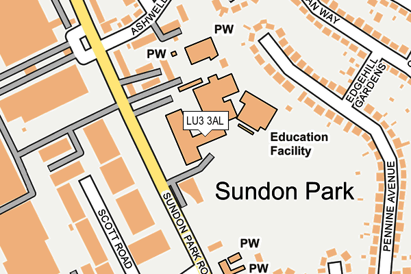 LU3 3AL map - OS OpenMap – Local (Ordnance Survey)