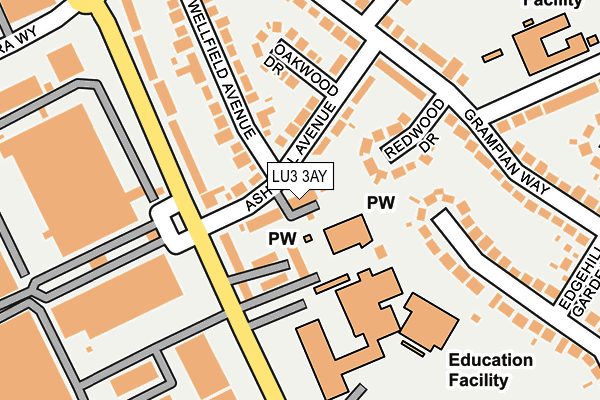 LU3 3AY map - OS OpenMap – Local (Ordnance Survey)