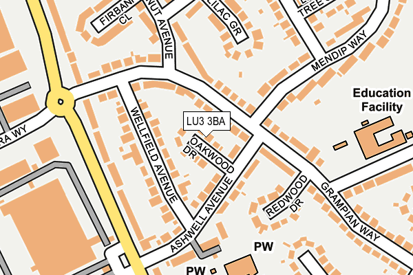 LU3 3BA map - OS OpenMap – Local (Ordnance Survey)