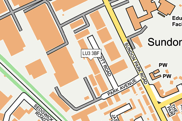 LU3 3BF map - OS OpenMap – Local (Ordnance Survey)