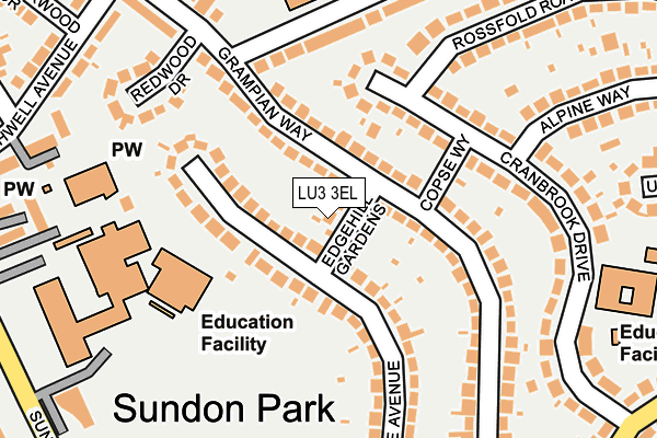 LU3 3EL map - OS OpenMap – Local (Ordnance Survey)