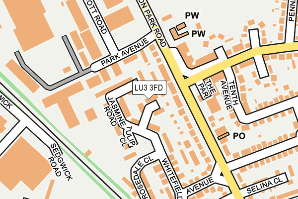 LU3 3FD map - OS OpenMap – Local (Ordnance Survey)