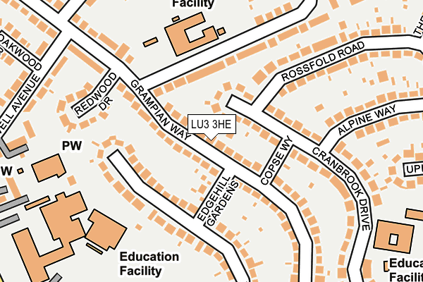 LU3 3HE map - OS OpenMap – Local (Ordnance Survey)