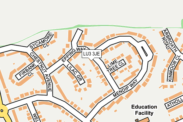 LU3 3JE map - OS OpenMap – Local (Ordnance Survey)