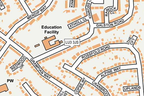 LU3 3JS map - OS OpenMap – Local (Ordnance Survey)