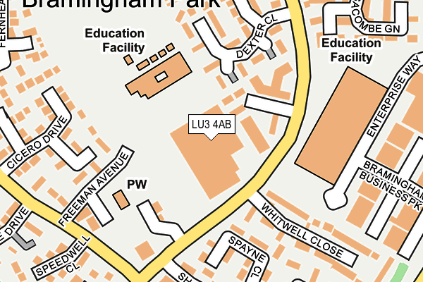 LU3 4AB map - OS OpenMap – Local (Ordnance Survey)