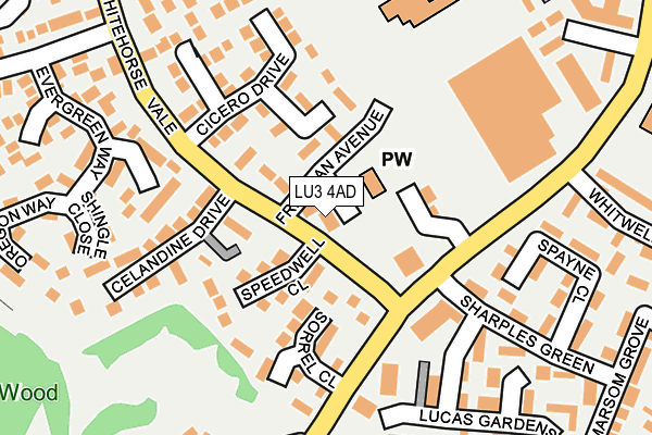 LU3 4AD map - OS OpenMap – Local (Ordnance Survey)