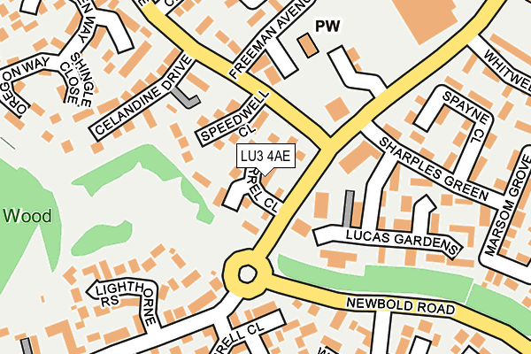 LU3 4AE map - OS OpenMap – Local (Ordnance Survey)