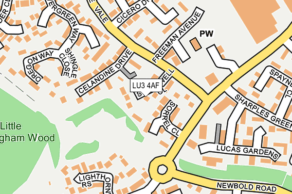 LU3 4AF map - OS OpenMap – Local (Ordnance Survey)