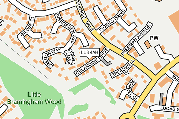 LU3 4AH map - OS OpenMap – Local (Ordnance Survey)