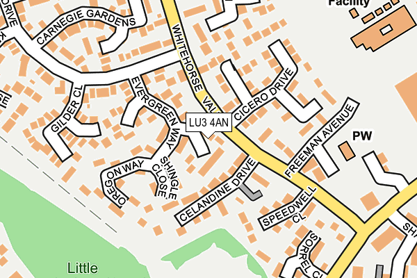 LU3 4AN map - OS OpenMap – Local (Ordnance Survey)