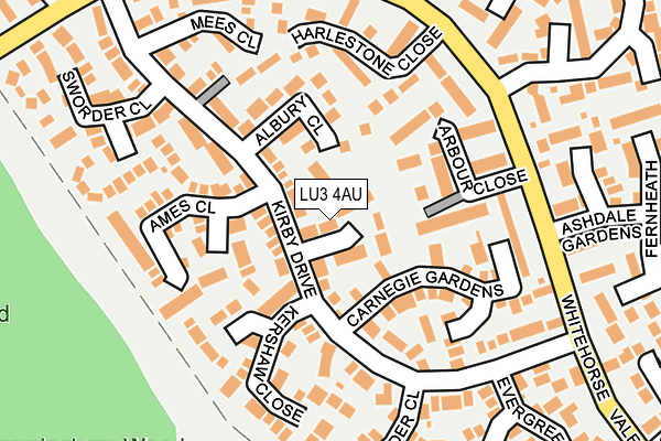 LU3 4AU map - OS OpenMap – Local (Ordnance Survey)