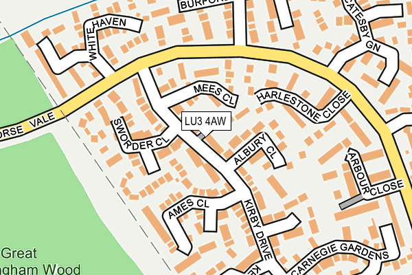 LU3 4AW map - OS OpenMap – Local (Ordnance Survey)