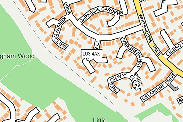 LU3 4AX map - OS OpenMap – Local (Ordnance Survey)