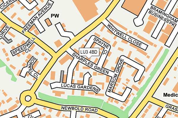 LU3 4BD map - OS OpenMap – Local (Ordnance Survey)