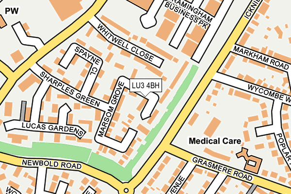 LU3 4BH map - OS OpenMap – Local (Ordnance Survey)