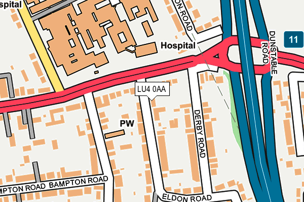 LU4 0AA map - OS OpenMap – Local (Ordnance Survey)
