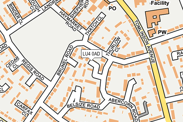 LU4 0AD map - OS OpenMap – Local (Ordnance Survey)