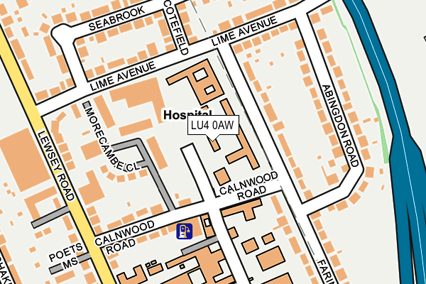 LU4 0AW map - OS OpenMap – Local (Ordnance Survey)