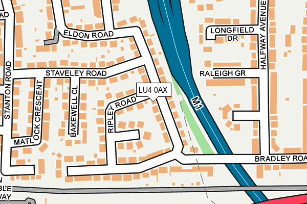 LU4 0AX map - OS OpenMap – Local (Ordnance Survey)