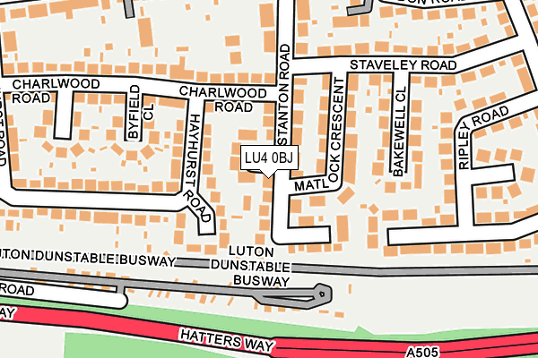 LU4 0BJ map - OS OpenMap – Local (Ordnance Survey)