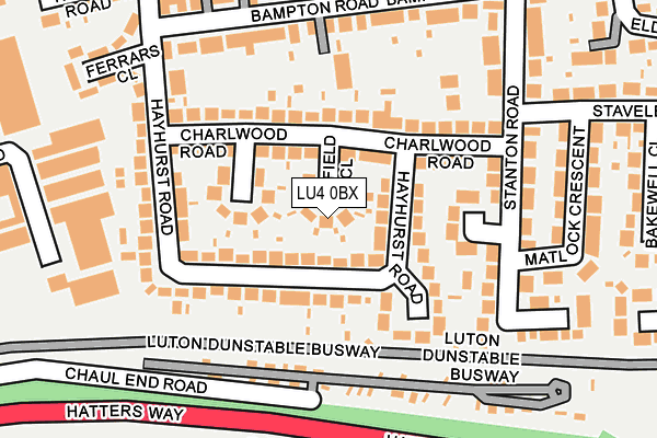 LU4 0BX map - OS OpenMap – Local (Ordnance Survey)