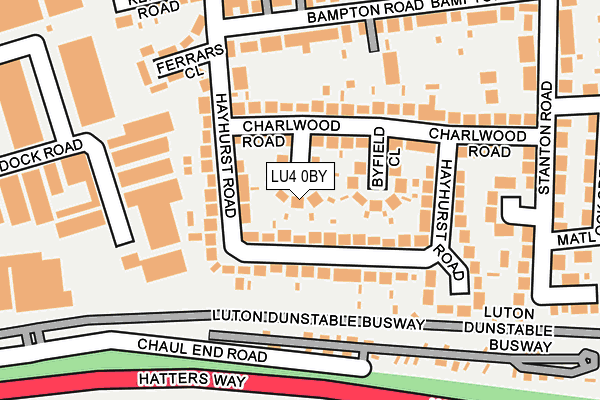 LU4 0BY map - OS OpenMap – Local (Ordnance Survey)