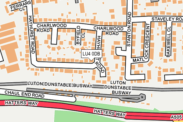 LU4 0DB map - OS OpenMap – Local (Ordnance Survey)