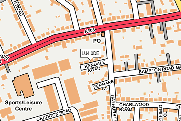 LU4 0DE map - OS OpenMap – Local (Ordnance Survey)
