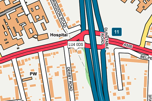 LU4 0DS map - OS OpenMap – Local (Ordnance Survey)