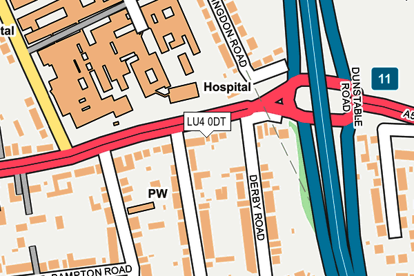 LU4 0DT map - OS OpenMap – Local (Ordnance Survey)