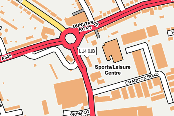 LU4 0JB map - OS OpenMap – Local (Ordnance Survey)