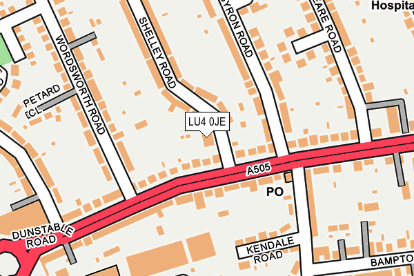 LU4 0JE map - OS OpenMap – Local (Ordnance Survey)