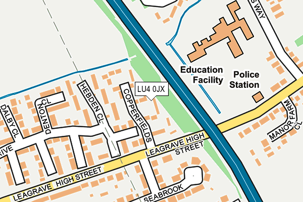 LU4 0JX map - OS OpenMap – Local (Ordnance Survey)