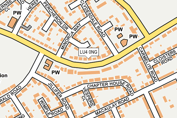 LU4 0NG map - OS OpenMap – Local (Ordnance Survey)