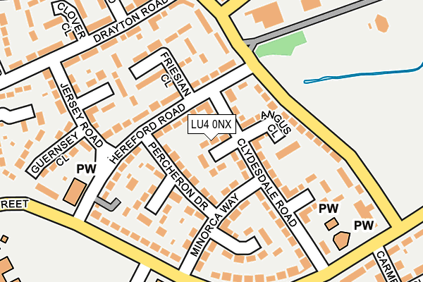LU4 0NX map - OS OpenMap – Local (Ordnance Survey)