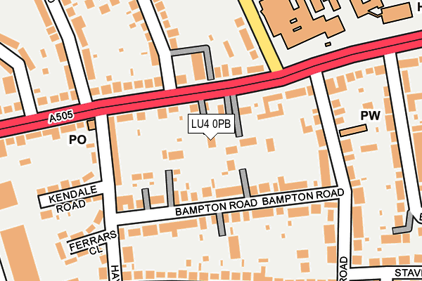 LU4 0PB map - OS OpenMap – Local (Ordnance Survey)