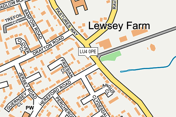 LU4 0PE map - OS OpenMap – Local (Ordnance Survey)