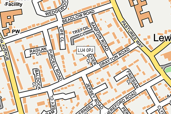 LU4 0PJ map - OS OpenMap – Local (Ordnance Survey)