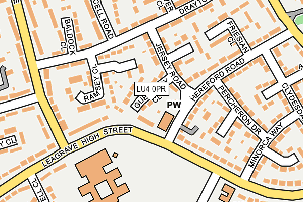 LU4 0PR map - OS OpenMap – Local (Ordnance Survey)