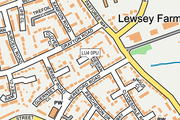 LU4 0PU map - OS OpenMap – Local (Ordnance Survey)