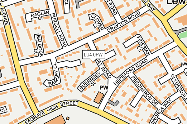 LU4 0PW map - OS OpenMap – Local (Ordnance Survey)