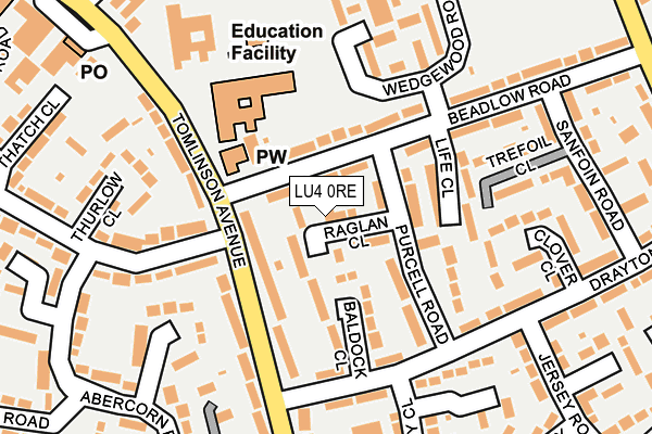 LU4 0RE map - OS OpenMap – Local (Ordnance Survey)