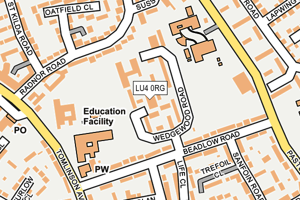 LU4 0RG map - OS OpenMap – Local (Ordnance Survey)