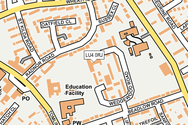 LU4 0RJ map - OS OpenMap – Local (Ordnance Survey)