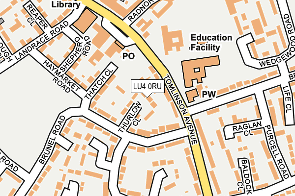 LU4 0RU map - OS OpenMap – Local (Ordnance Survey)
