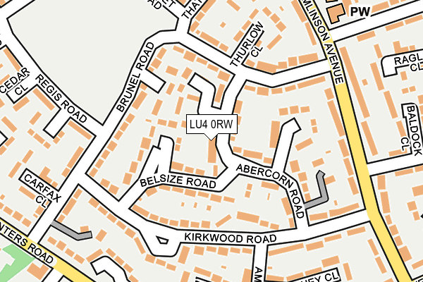LU4 0RW map - OS OpenMap – Local (Ordnance Survey)