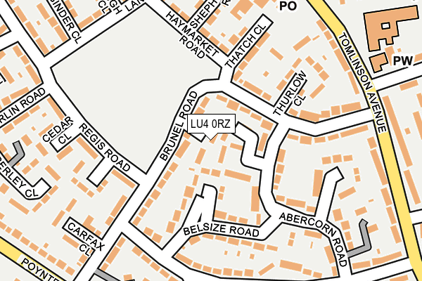 LU4 0RZ map - OS OpenMap – Local (Ordnance Survey)