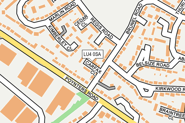 LU4 0SA map - OS OpenMap – Local (Ordnance Survey)