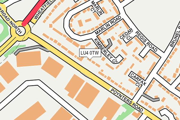LU4 0TW map - OS OpenMap – Local (Ordnance Survey)